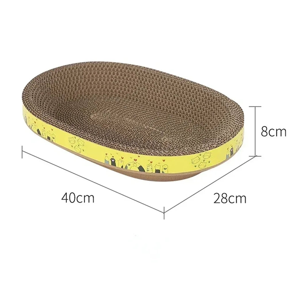 Oval Corrugated Cardboard Cat Scratching Board | Bed