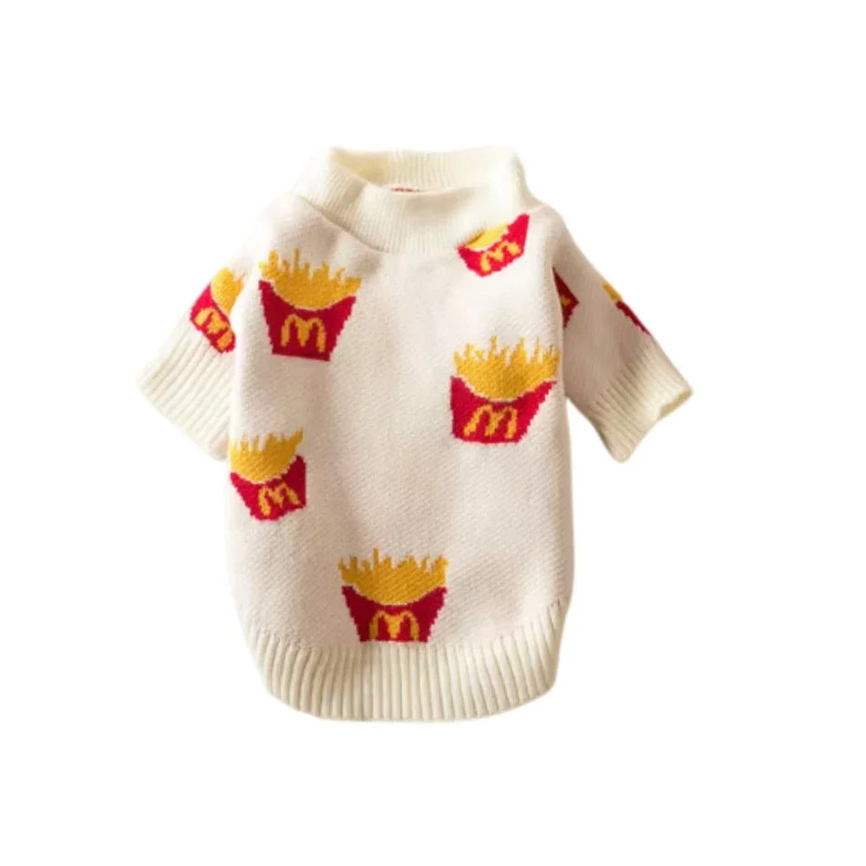 Soft Cotton French Fries Sweater for Dogs