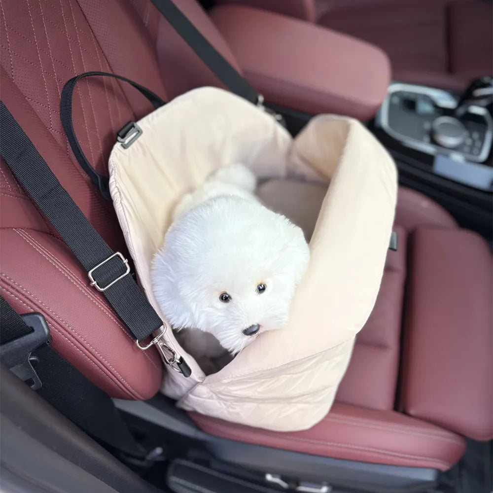 Car Seat | Handbag Cat or Dog Pet Protection Travel Carrier | Gold Pink Beige