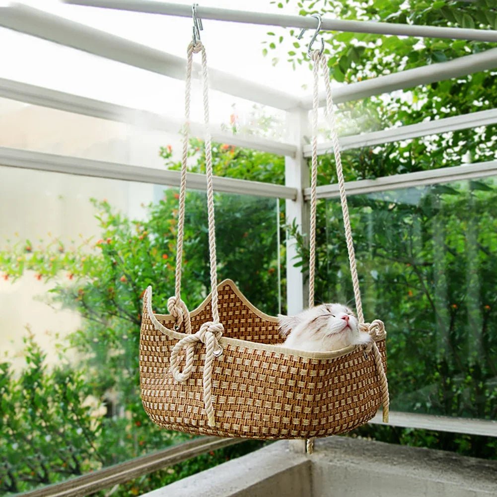Travel Cat Hammock Bed with Adjustable Cotton Rope