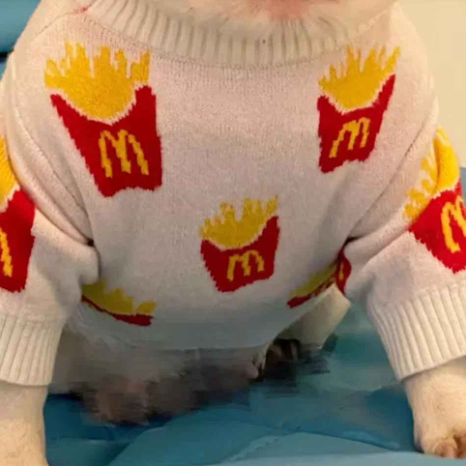 Soft Cotton French Fries Sweater for Dogs