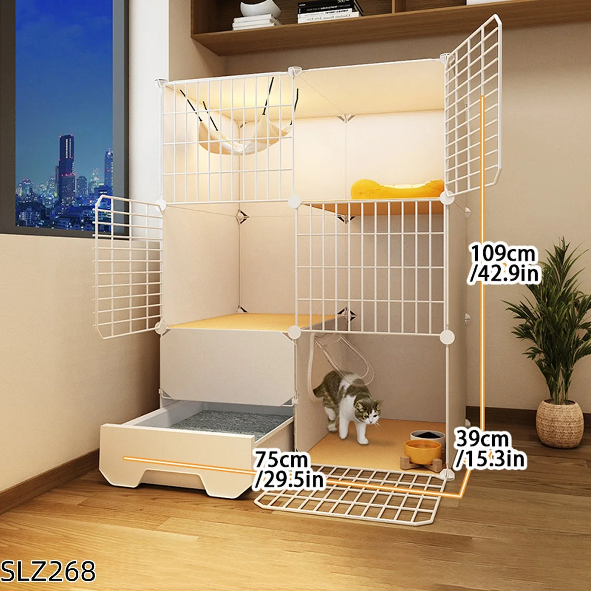 Ultra Cattery Cat Cage with Integrated Litterbox | Cat Safety Hut | Cat Hideaway