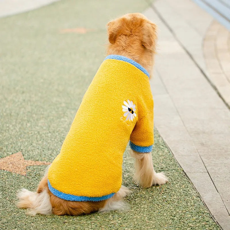 Prepster Classic Large Dog Sweater for Winter | Yellow Daisy or Checkerboard