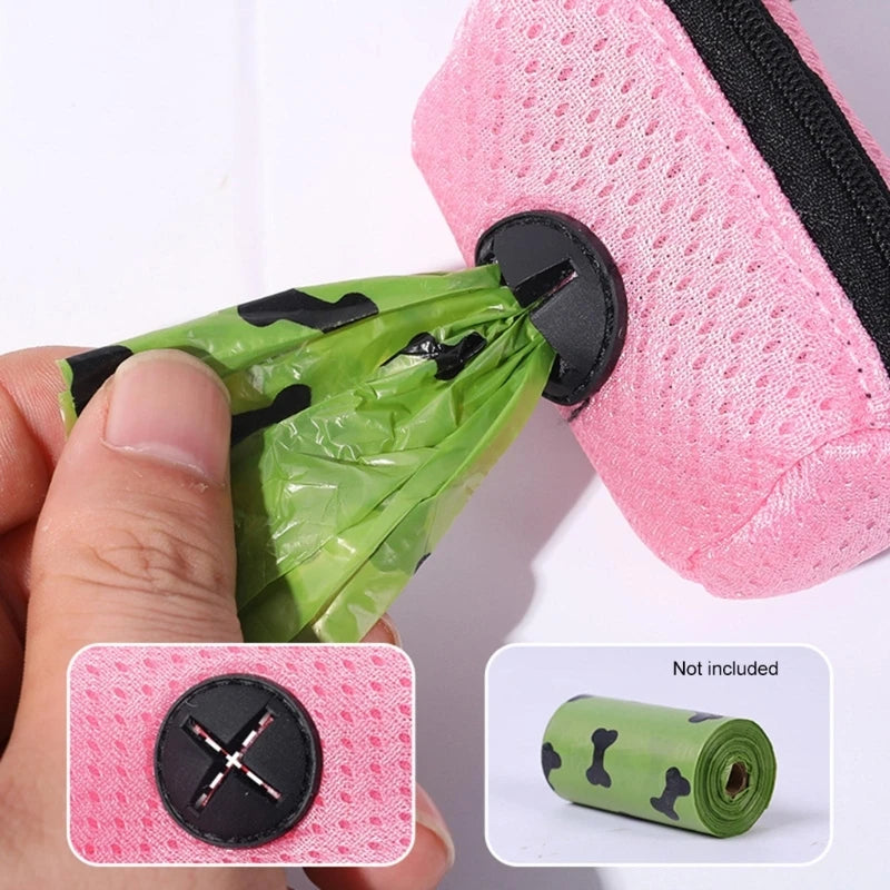 Mesh Dog Poop Pickup Bag | Pink Navy Black Purple Rose | Clip-on (Bags not Included)
