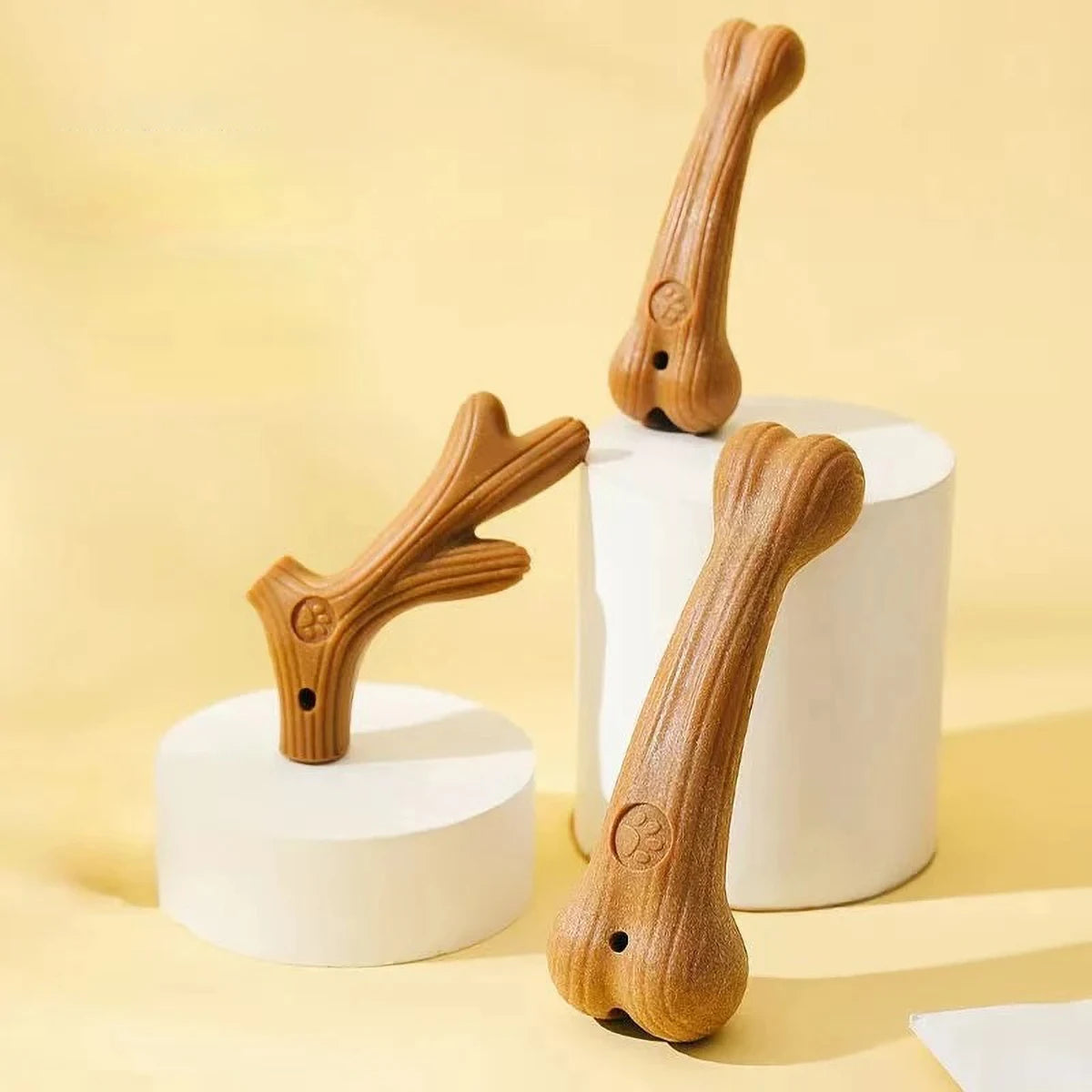 Durable Pine Wood-look Dog Chew Toy