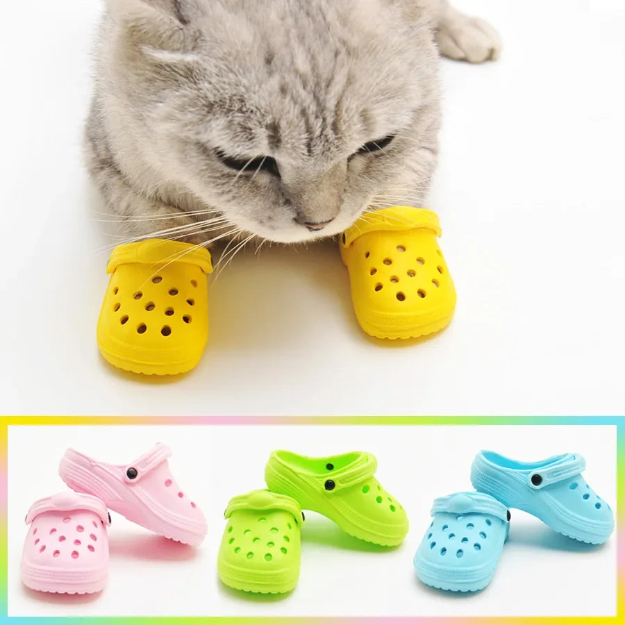 Fashionable Dog Shoes | Wear-resistant | Breathable | Skid-proof | Set of 2 | Blue Pink Yellow