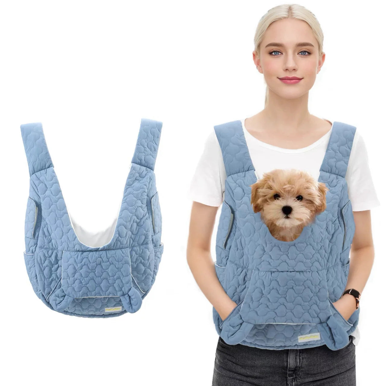 Cozy Teddy Bear-style Pet Carrier Bag for Cats or Dogs | Waterproof | Wind Resistant