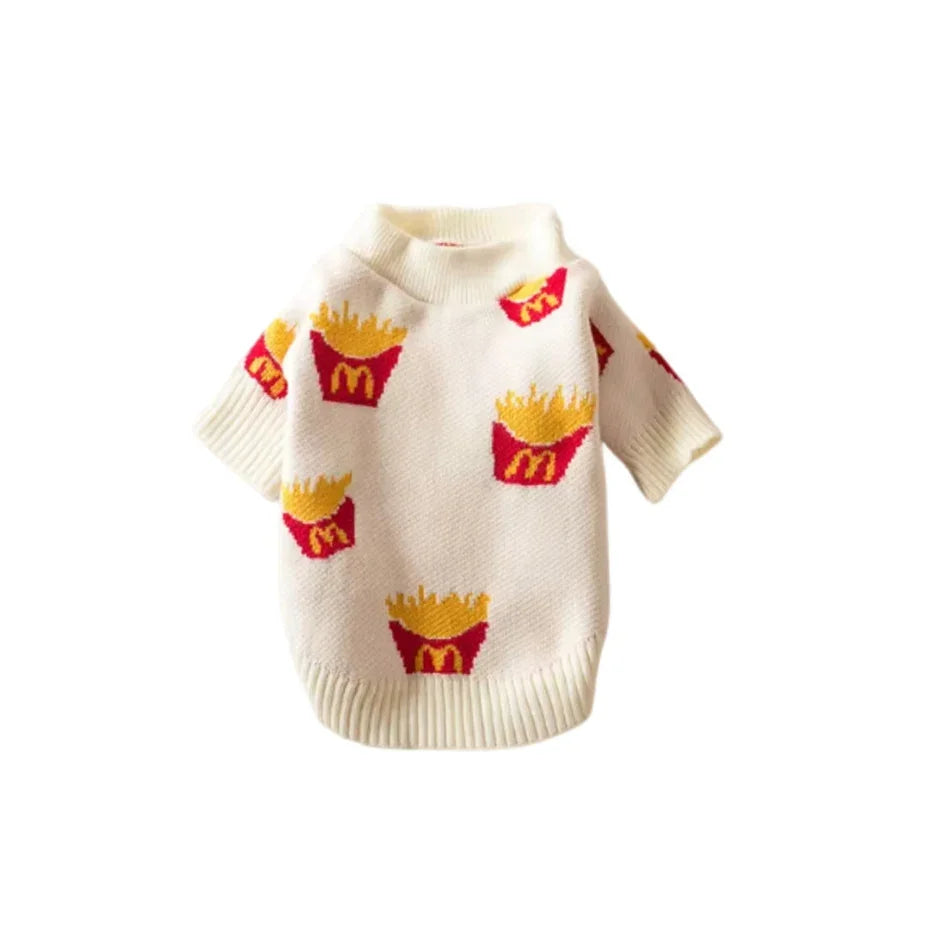 Soft Cotton French Fries Sweater for Dogs
