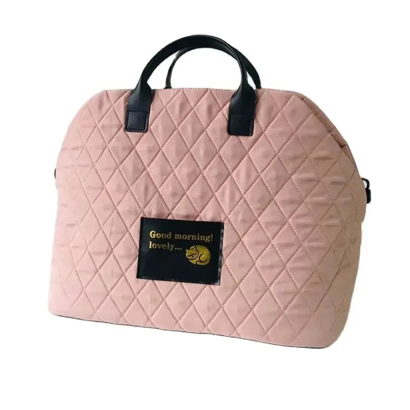 Car Seat | Handbag Cat or Dog Pet Protection Travel Carrier | Gold Pink Beige