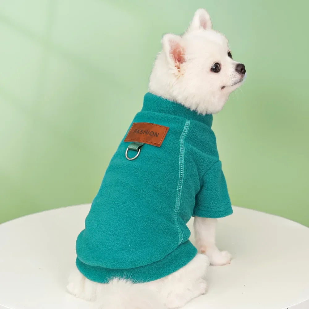 Warm Cozy Polar Fleece Dog or Cat Winter Coat | Red Grey Yellow Teal
