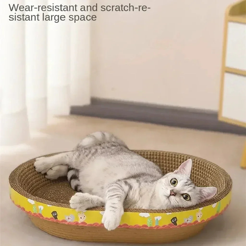 Oval Corrugated Cardboard Cat Scratching Board | Bed