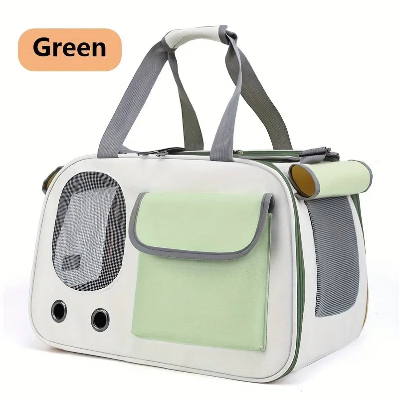 Retro Camper Washable Pet Travel Carrier For Cats And Dogs | Yellow Green Black