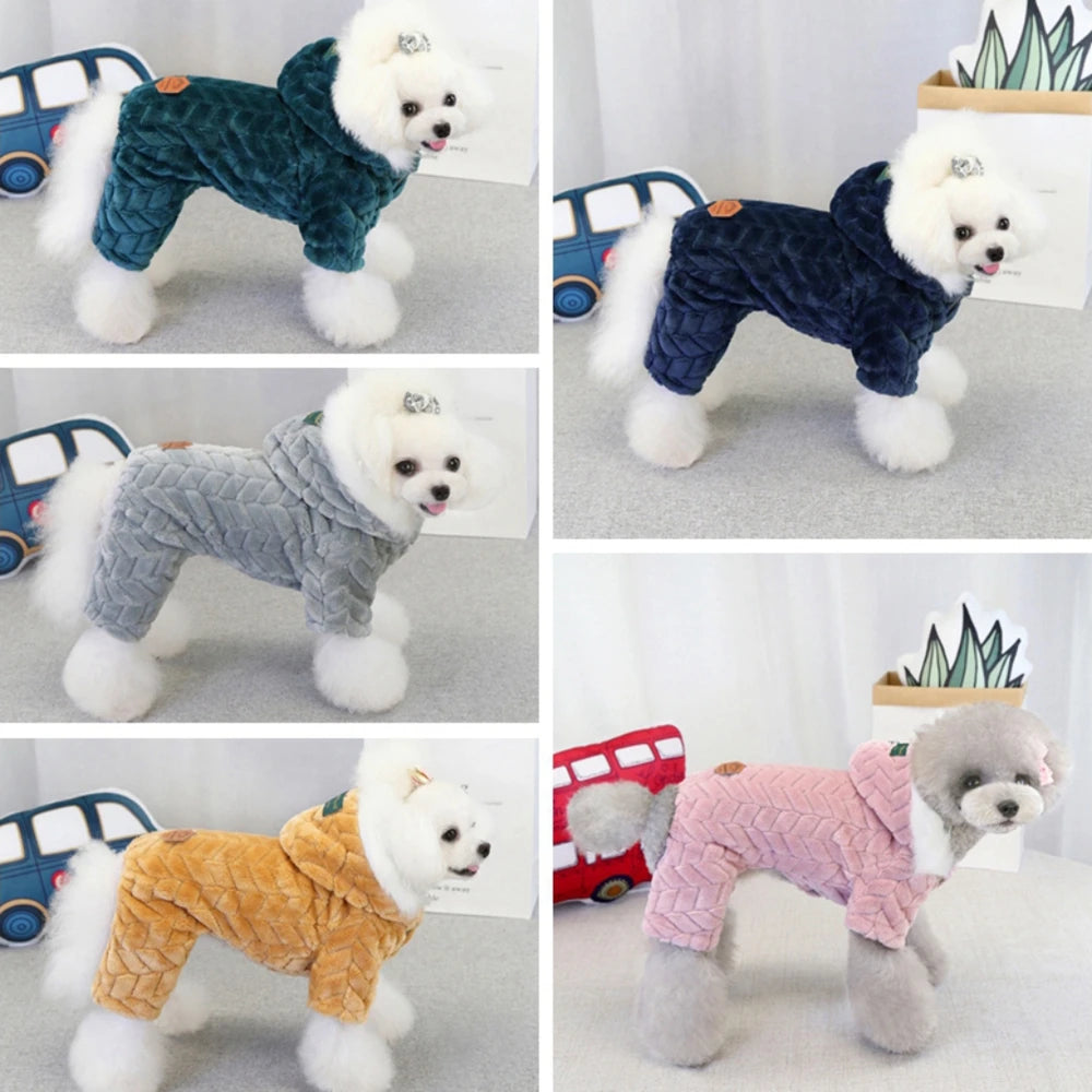 Winter Fleece Dog Wind-resistant Jumpsuit