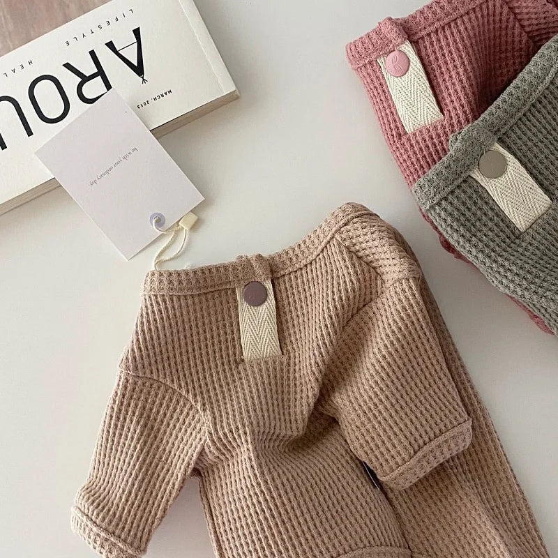Trendy Waffle Knit Dog Sweater for Autumn Walks | Pink Grey Khaki Navy White