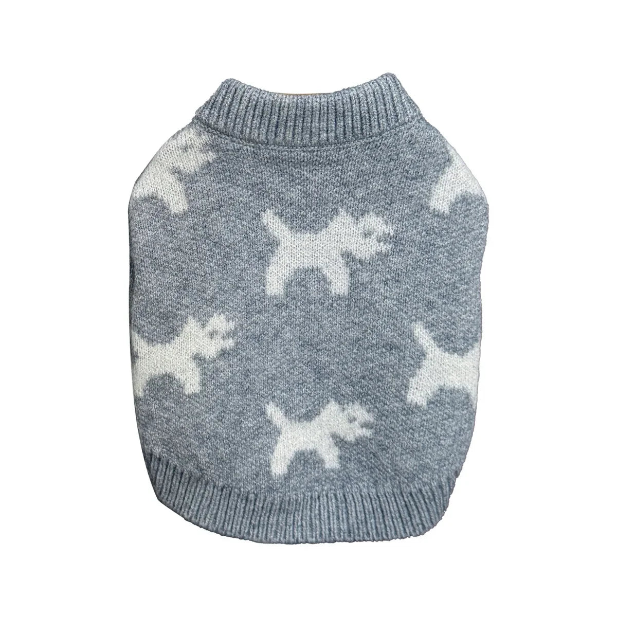 Cozy Winter Scottie Pattern Knot Dog Sweater