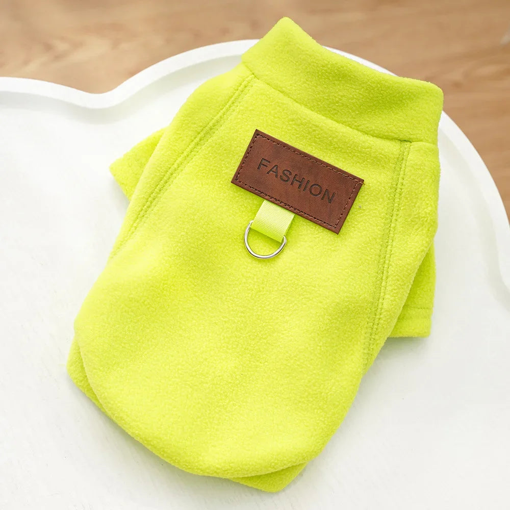 Warm Cozy Polar Fleece Dog or Cat Winter Coat | Red Grey Yellow Teal