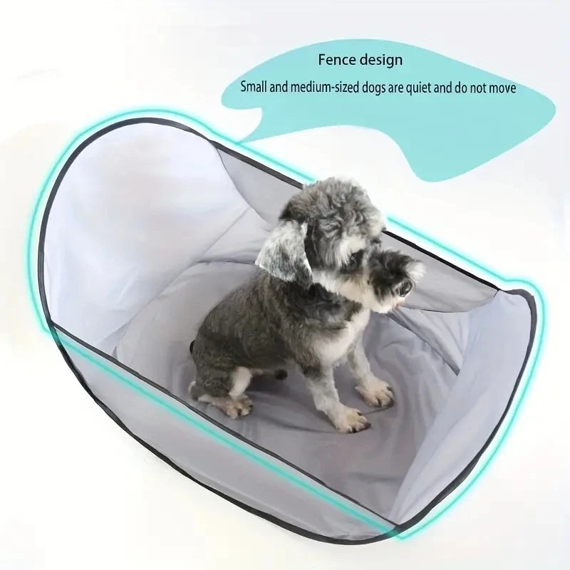 Dog and Cat Easy Hair Catcher Tent | Waterproof Adjustable Breathable Mesh for Shaving/Brushing
