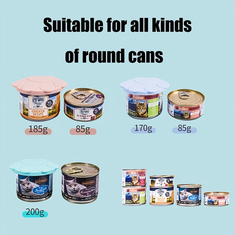 1pc Pet Food Freshness Sealing Set | Airtight Silicone Can Lid | Green Pink Blue