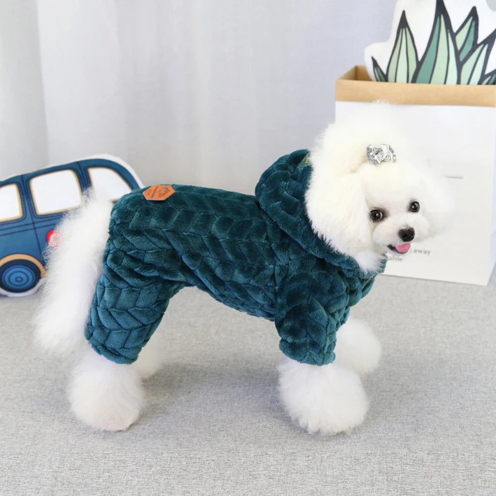 Winter Fleece Dog Wind-resistant Jumpsuit