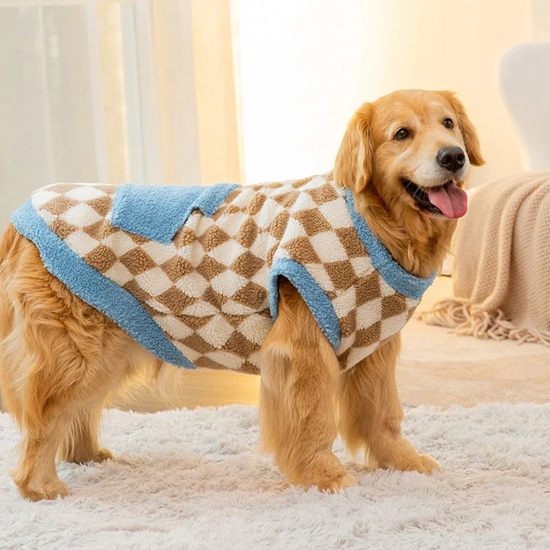 Prepster Classic Large Dog Sweater for Winter | Yellow Daisy or Checkerboard