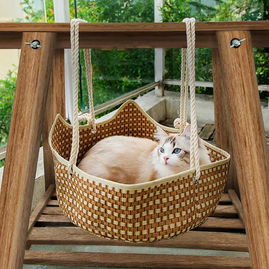 Travel Cat Hammock Bed with Adjustable Cotton Rope