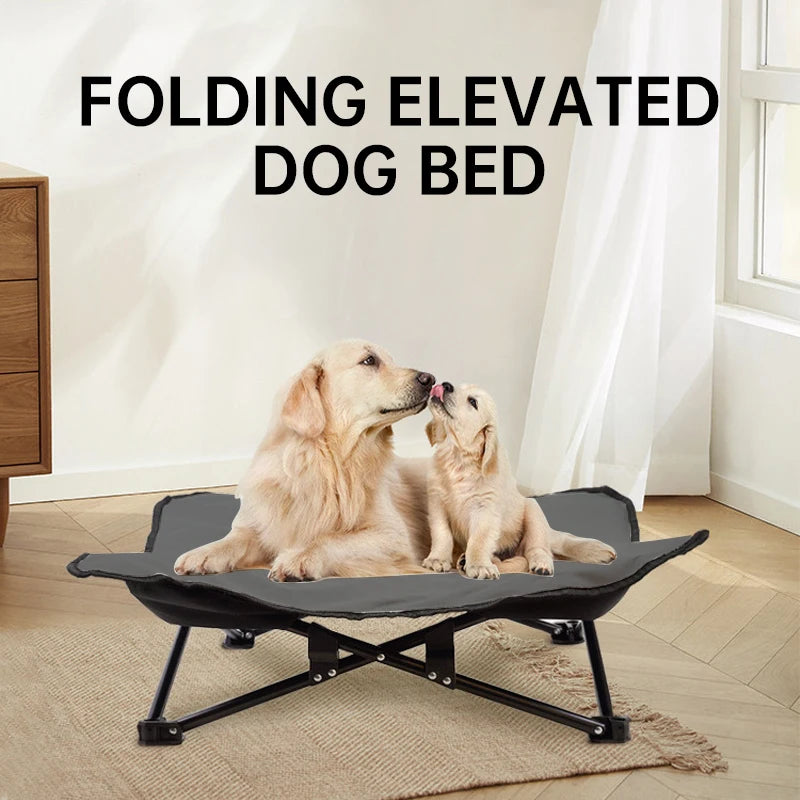 Elevated Outdoor Camping Foldable Pet Bed with Support and Mattress