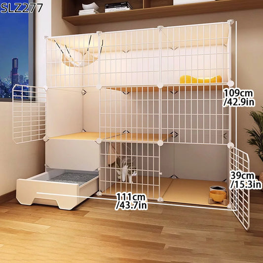 Ultra Cattery Cat Cage with Integrated Litterbox | Cat Safety Hut | Cat Hideaway