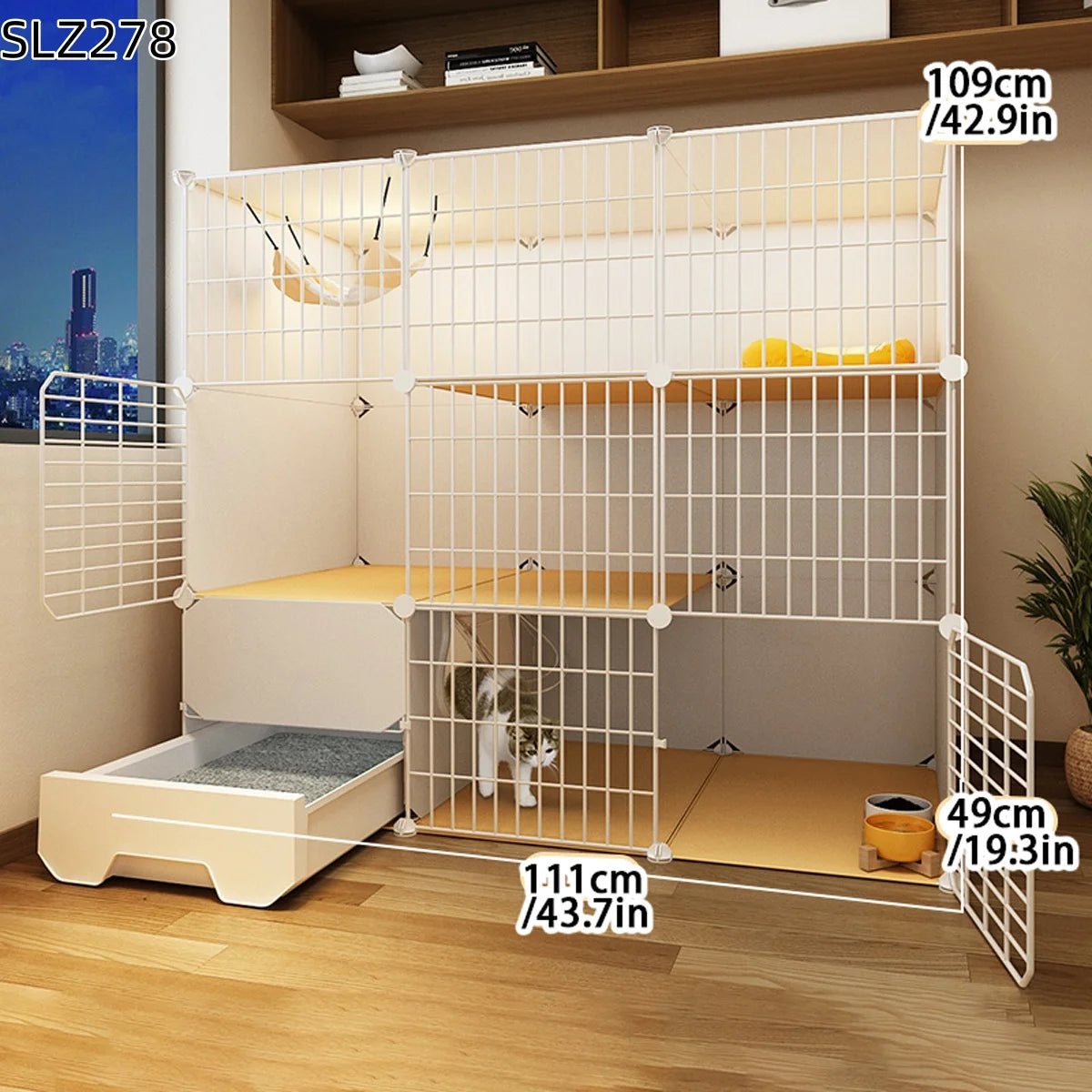 Ultra Cattery Cat Cage with Integrated Litterbox | Cat Safety Hut | Cat Hideaway