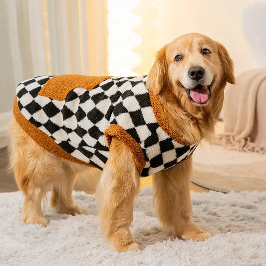 Prepster Classic Large Dog Sweater for Winter | Yellow Daisy or Checkerboard