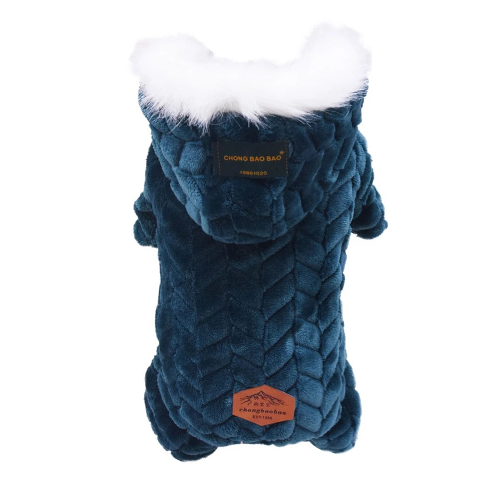 Winter Fleece Dog Wind-resistant Jumpsuit