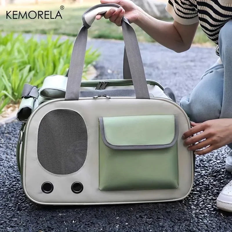 Retro Camper Washable Pet Travel Carrier For Cats And Dogs | Yellow Green Black