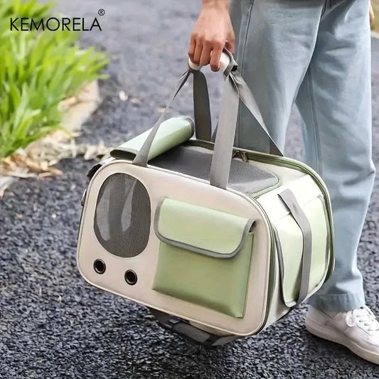Retro Camper Washable Pet Travel Carrier For Cats And Dogs | Yellow Green Black