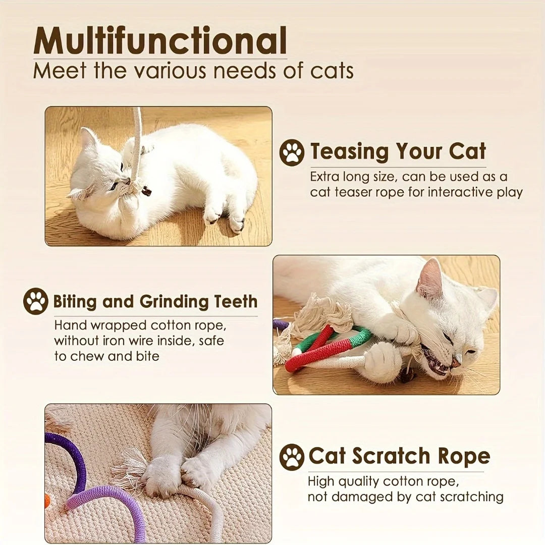 Cotton Rope Cat Chew Toy for Teeth Cleaning