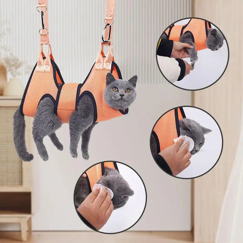 Peppy Orange Dog or Cat Bath Sling Hammock for Grooming