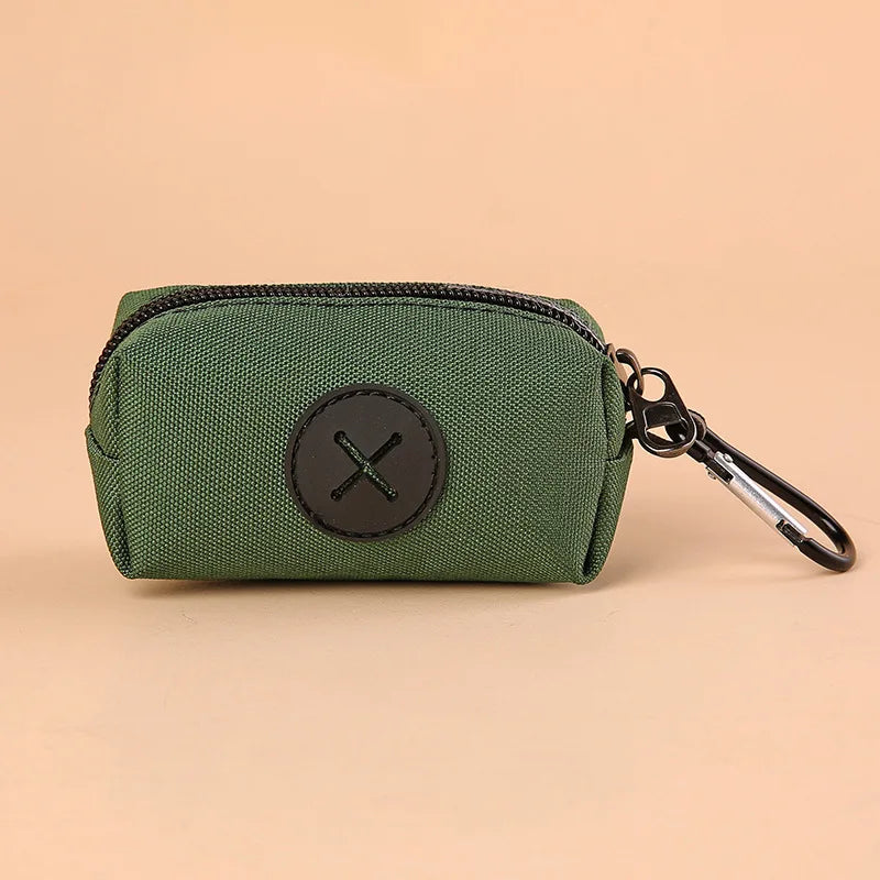 Canvas Dog Poop Bag Holder | Outdoor Pet Waste Bag with Carabiner Clip (Bags not Included)