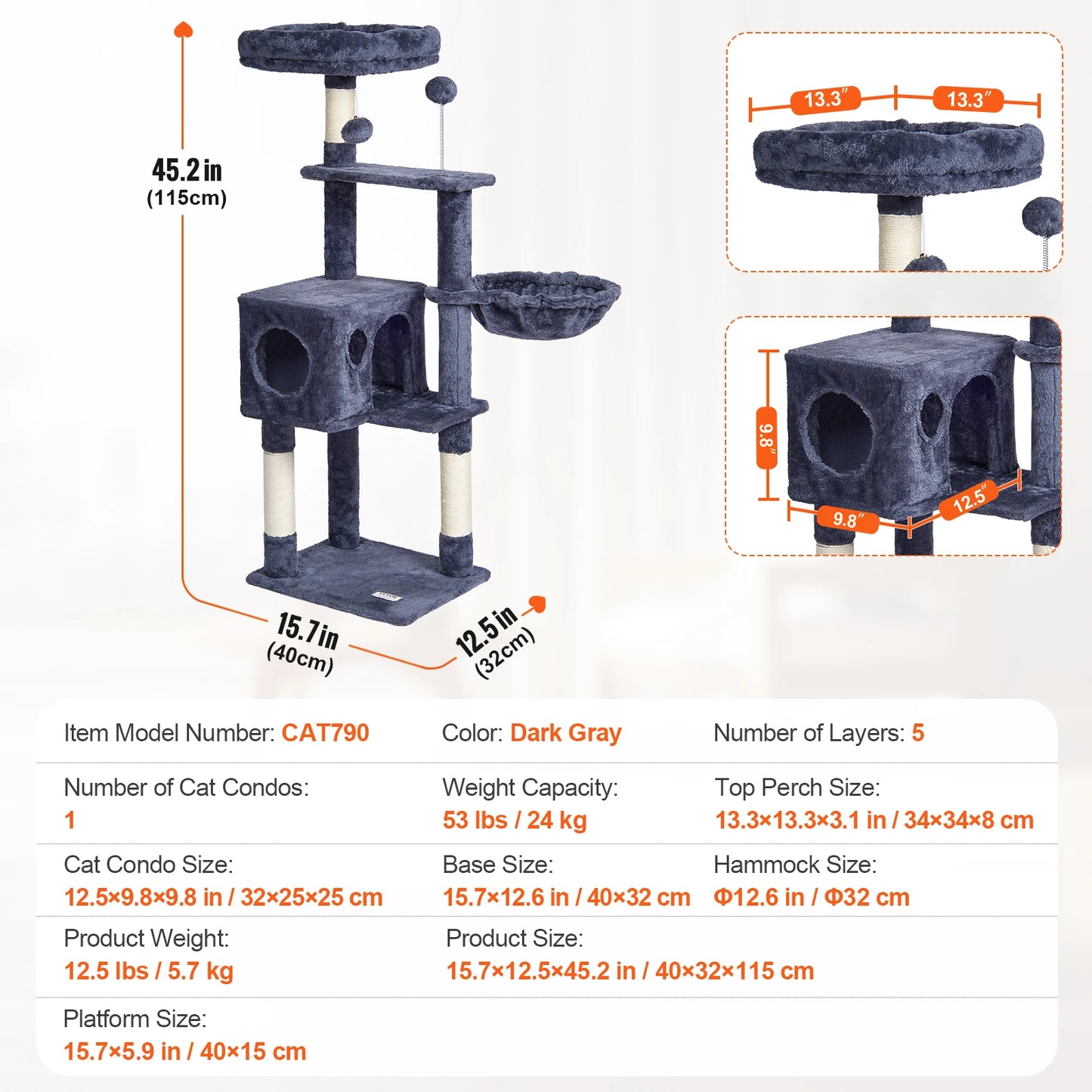 Cat Tree Towers | Cat Condo Sisal Scratching Post | Hammock | Multiple Options