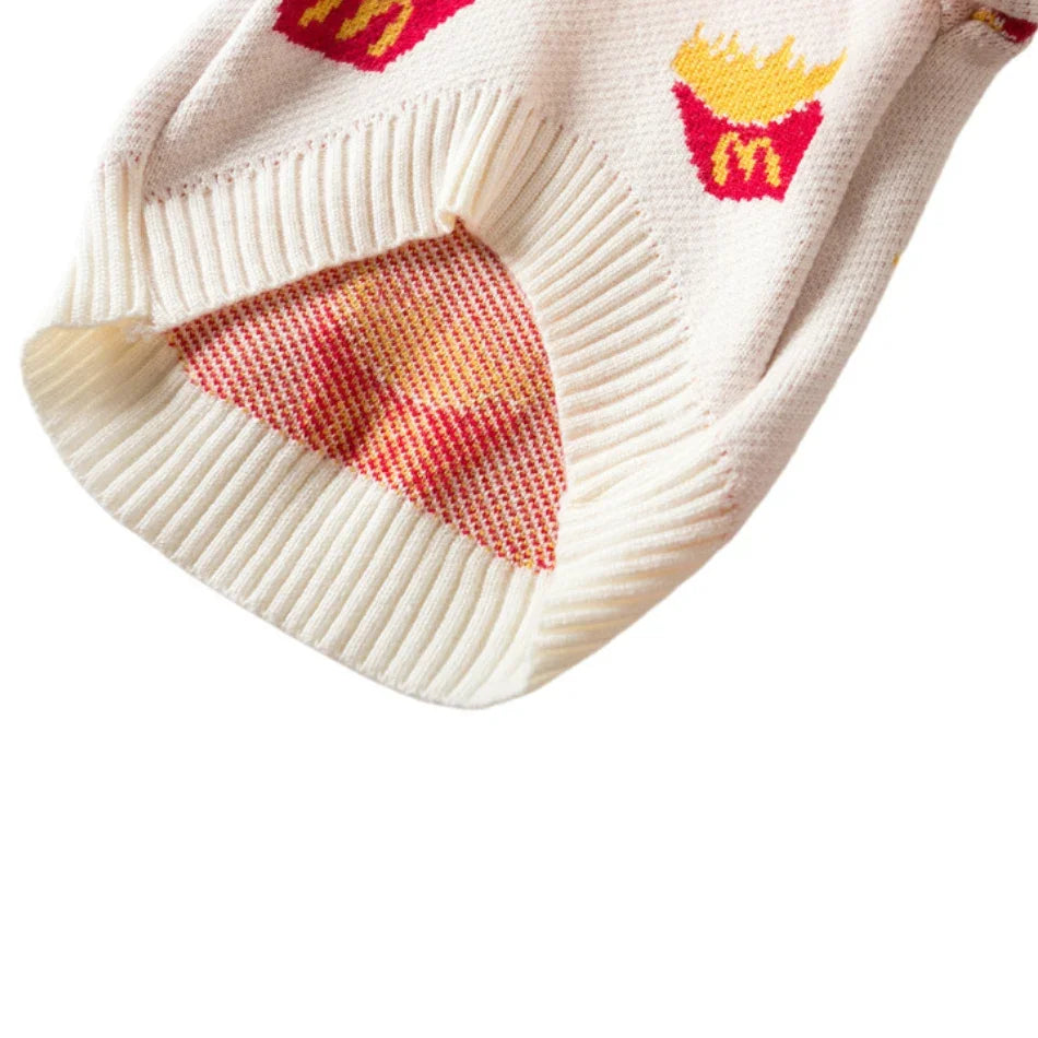 Soft Cotton French Fries Sweater for Dogs