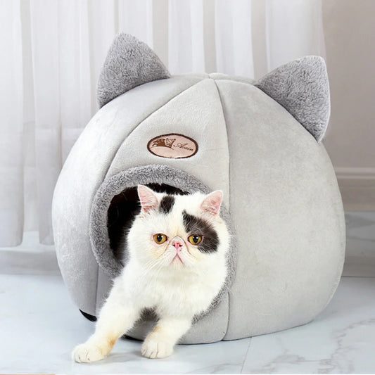 Warm Fleece Cat-Ear Style Pet Bed | Machine Washable | Cozy