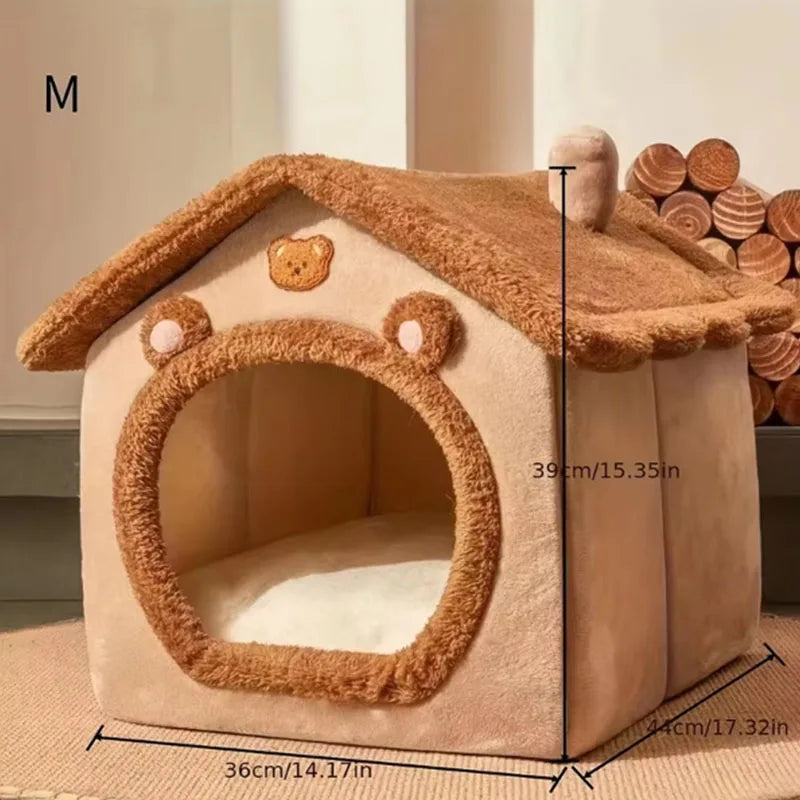 Cozy Gingerbread House for Dogs or Cats | Winter Wonderland | Washable