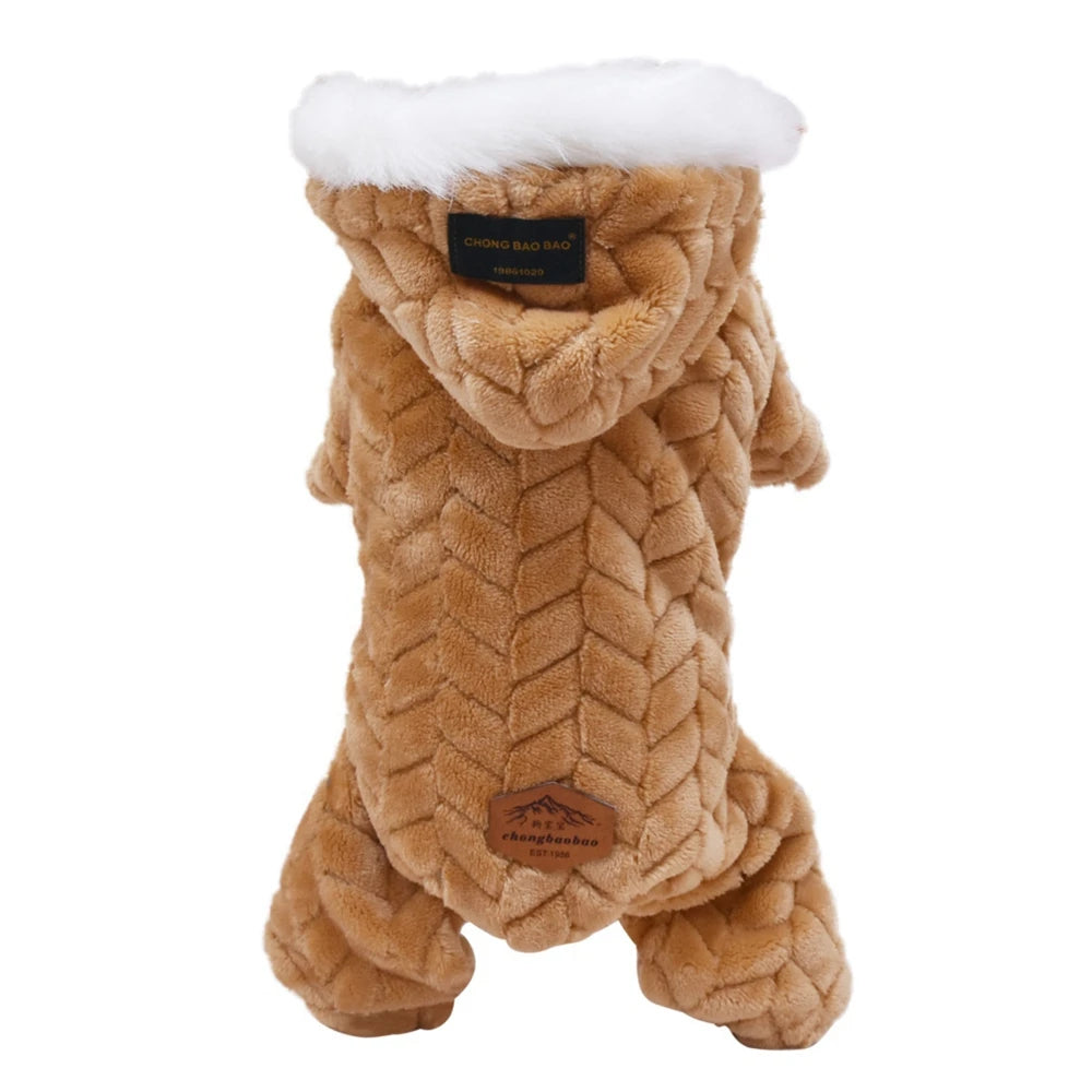 Winter Fleece Dog Wind-resistant Jumpsuit
