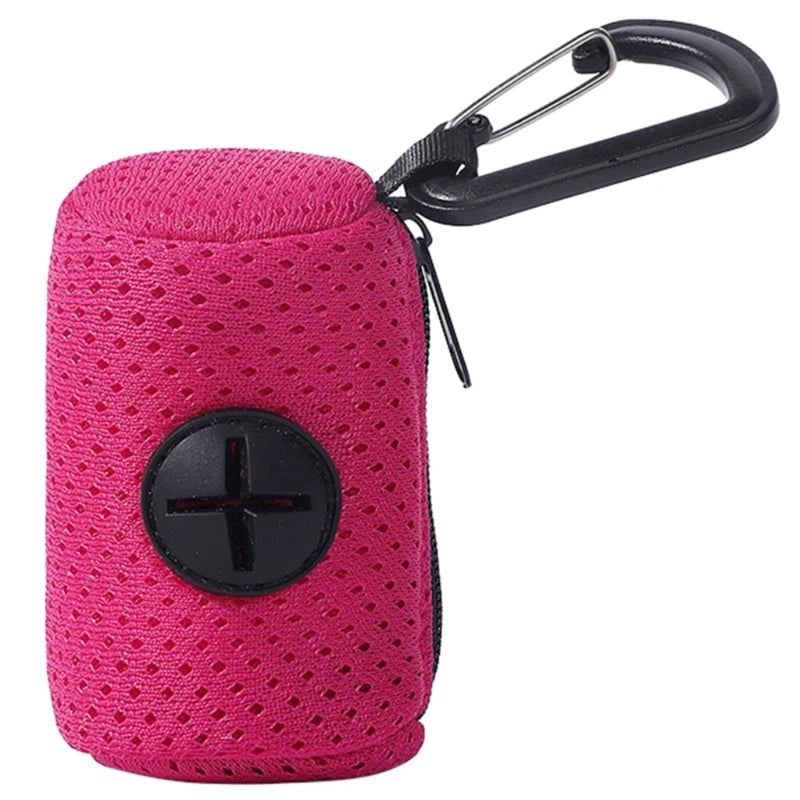 Mesh Dog Poop Pickup Bag | Pink Navy Black Purple Rose | Clip-on (Bags not Included)