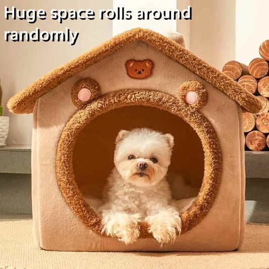 Cozy Gingerbread House for Dogs or Cats | Winter Wonderland | Washable