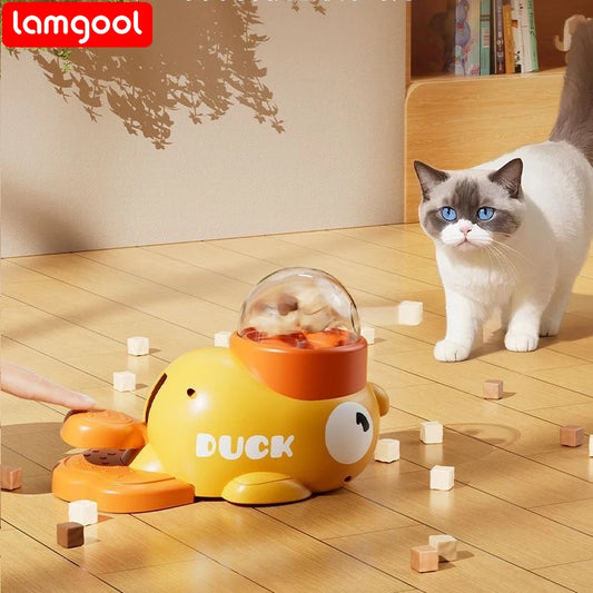 Duck Shaped Automatic Feeder | Cat or Dog Interactive Feeder Toy