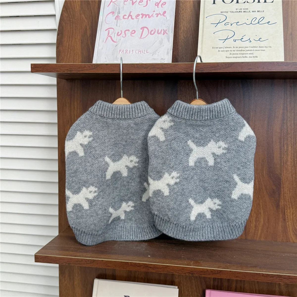 Cozy Winter Scottie Pattern Knot Dog Sweater