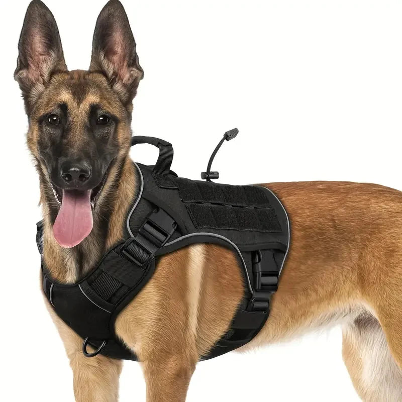 Adjustable No-Pull Tactical Dog Harness with Handle | Reflective Military Vest