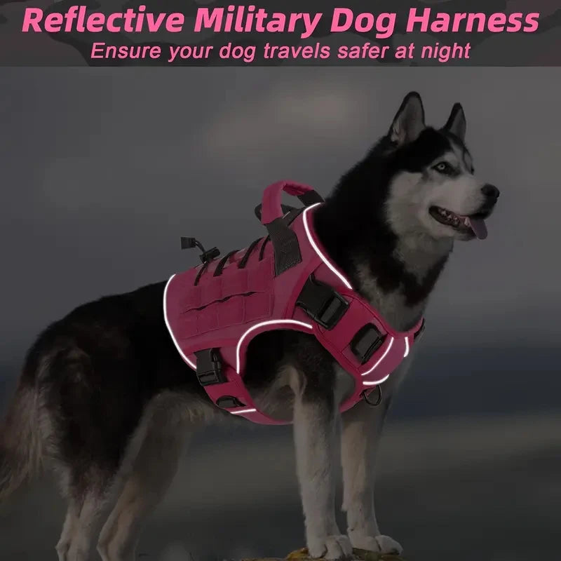 Adjustable No-Pull Tactical Dog Harness with Handle | Reflective Military Vest