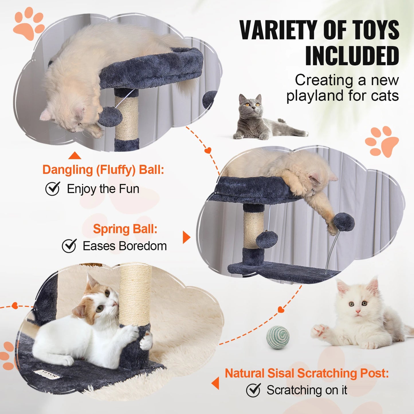 Cat Tree Towers | Cat Condo Sisal Scratching Post | Hammock | Multiple Options