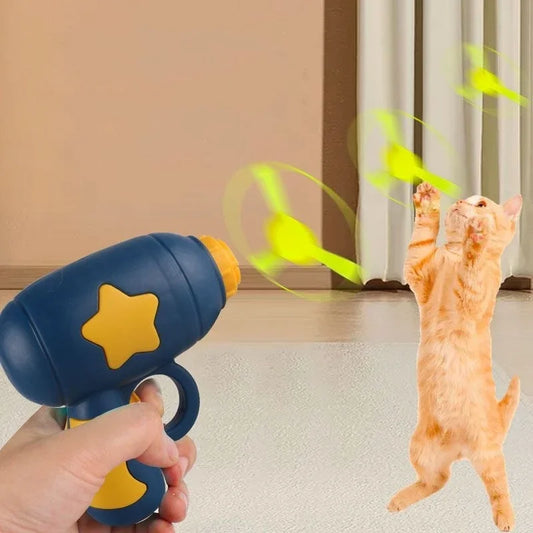 Fun Cat Toy Interactive Launcher for Puppies and Kittens | Soft Ball Gun or Flying Disc Gun