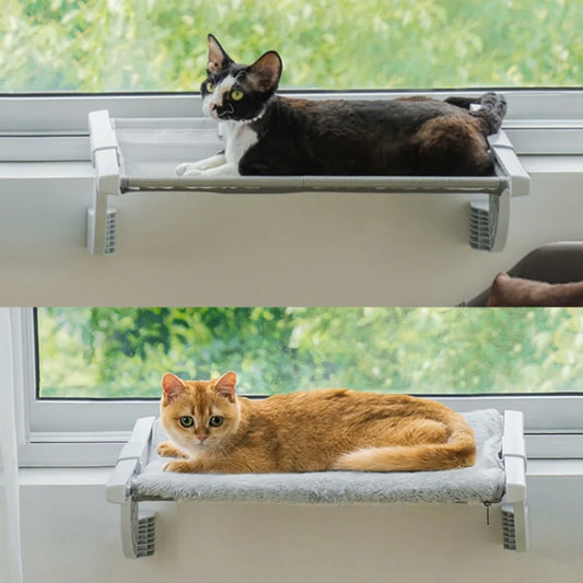 Large Adjustable Cat Window Bed with 2-sided Cushion