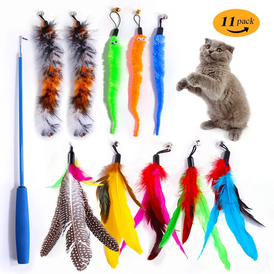 11pcs Cat Feather Toy Set
